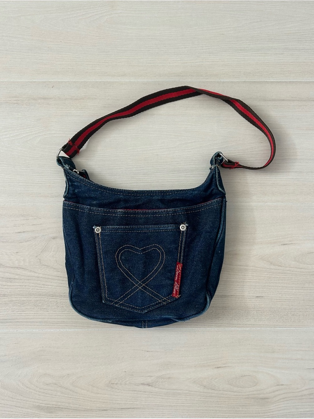 denim heart bag